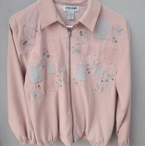 Alfred Dunner Embroidered Zip Up Jacket